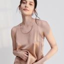 Mulberry Lunya Washable  Silk Split Back Tank Top in Otium Tan Pajamas Lounge Photo 5