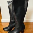 Ecco women's black leather side zip heels boots Photo 0