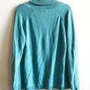 Coldwater Creek  Sweater Teal Blue Shawl Collar Cableknit Sz L (14) GUC Photo 8
