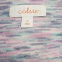 Edge Colsie Women's Multi-Color Stripe Size Medium Lettuce  Long-Sleeve T-Shirt Photo 2