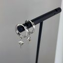 Star Dangle Drop Earrings for Men Women,Punk Hip Hop Earrings Silver Photo 1