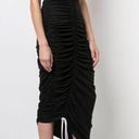 Cinq à Sept Cinq a Sept Cora women’s black asymmetrical ruched midi dress XS extra small Photo 13