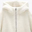 ZARA NEW  Ecru White Oversized Fleece Coat Jacket Photo 9