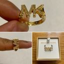 Michael Kors Gold-Tone Logo Ring Size 8 Photo 1