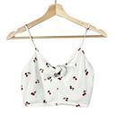 Forever 21  White Cherry Tie Cropped Tank Top S Photo 0