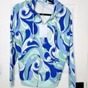 Hill House  Allie Full Zip Hooded Jacket Blue Ocean Kaleidoscope Size Small Photo 1