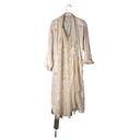 Victoria's Secret  Gold Label Vintage 80s Ivory Floral Jacquard Satin Robe & Slip Photo 2