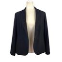 ZARA  Single Breasted Black Long Classic Fit Blazer Jacket Shoulder Pads Size 10 Photo 9