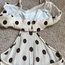 ZARA Cream With Brown Polka Dots Cut Out Statement Dress   Size XS Photo 9
