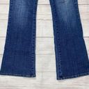 Cache cotton blend lightly distressed flare leg jeans w/embroidery blue sz 6 Photo 1