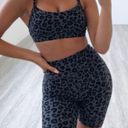 LAST ONE Gray Leopard Print Trendy Activewear Set Sz S Photo 3