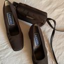 DKNY Rich Brown fabric chunky heeled pumps with matching  purse Photo 1