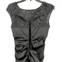 XScape  by Joanna Chen Evening Dress Womens 6 Black Satin Lace Ruched Cocktail Photo 3