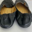 Chocolat Blu  "Cam2" Black Leather Pleated Ruched Ballet Flats - Size 8 Photo 2