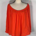 Treasure & Bond  Shirred Off the Shoulder Top Orange Women's Size Medium NWT Photo 2