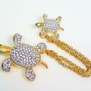 Joan Rivers  TURTLE + BABY TURTLE PAVE CRYSTAL PINS Brooch Gold Plate Rhinestones Photo 4