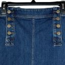 The Loft  Outlet SZ 0 Mini Jean Skirt Stretch Button Up Medium Wash Rear Pockets Blue Photo 1