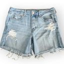 American Eagle  Tomgirl Midi Mid Rise Ripped Loose Jean Shorts 4 Photo 0