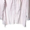 Zac and Rachel  Striped Collared Button Up Roll Tab Sleeves Top in Pink/White Photo 3