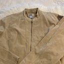 Chico's  Leather Jacket excellent condition with front zipper tan color Photo 14