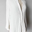 Black Swan Off White Pleated Button Down Shirt Blouse Top Size 6/S/M Photo 4