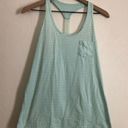 Balance Collection MARIKA  Light Blue Green Mesh Racerback Stripe Active Tank Top Photo 0