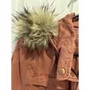 American Eagle  Parka Jacket Size Large Blush Rose Faux Fur Hood Supernatural Photo 6