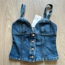 ZARA top blouse denim jeans sleeveless bandeau Photo 2