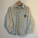 Disney Vtg 90’s  Store Corduroy Neutral Cream Oversized Mickey Mouse Shirt size L Photo 0