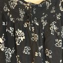 Terra & Sky  1X Black/White Floral Pullover Blouse Front Bow Ruffled Sleeves XC Photo 1