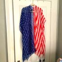 NWT American Flag Stars & Stripes Lightweight Kimono Vest Waterfall Cardigan Size undefined Photo 3