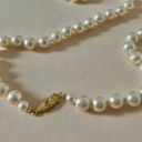 American Vintage Vintage “Mairi” Champagne Pearl Necklace 25” Gold Marquise Fishhook JAPAN Classic Photo 0