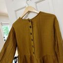 Madewell Women’s  Lightspun Button Back Peplum Top Musterd Yellow M Photo 4