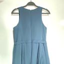 Azazie  Lindie A-Line Pleated Chiffon Floor Length Bridesmaid Dress Dusty Blue 10 Photo 6