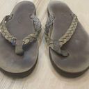 Rainbow Sandals Rainbow thong sandles Sz 7 leather flip flops brown slip ons Photo 4