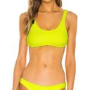 PilyQ  Swim Bralette Neon Yellow Bikini Top MEDIUM Ring Side Sporty Modest NEW Photo 1