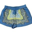 BCBGMAXAZRIA  Womens Cullen Lemon Grass Blue Yellow Print Shorts Elastic Waist M Photo 0