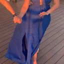 Blue Cut Out Sundress With Slit Photo 0