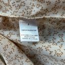 Everleigh Anthropologie  Blouse Cream Color Golden Brown Dots Ruffle Back, Small Photo 4