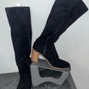 Target  Brand Faux Suede Black Knee High Length Boots Chunky Heel Size 9.5 Photo 2