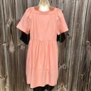 Madewell  Linen Medium Allie Mini Dress Faded Sunset Orange Pink Short Sleeve Photo 7