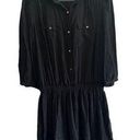 Juicy Couture Y2K  Black Silk Shirtdress with Gold Buttons size 14 Photo 0