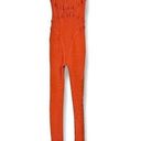 Daisy  Orange Ribbed Stretchy Fitted Jumpsuit Bodysuit Catsuit Tank Scoop Neck M Photo 0