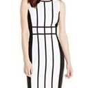 Calvin Klein  nwot sleeveless white sheath dress with black trim and piping Photo 1