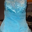 Strapless Blue Ball Gown/Prom Dress Size 2 Photo 1