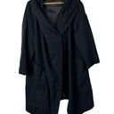 Fog Linen Work Navy Blue Linen Drape Trench Coat M Size M Photo 0