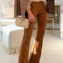 Spanx Faux Suede Flare Pant Rich Caramel High-Rise Waist Shapewear Stretchy Tall Photo 5