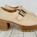 Oasis Society Sarah platform buckle block chunky heel shoes loafers tan size 9 Photo 0