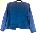 Dress Barn NWOT  Blue Embroidered Faux Suede Open Jacket- Size XLP Photo 2