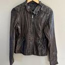 Ymi  Collection Brown Faux Leather Women's Jacket  Size Medium Photo 3